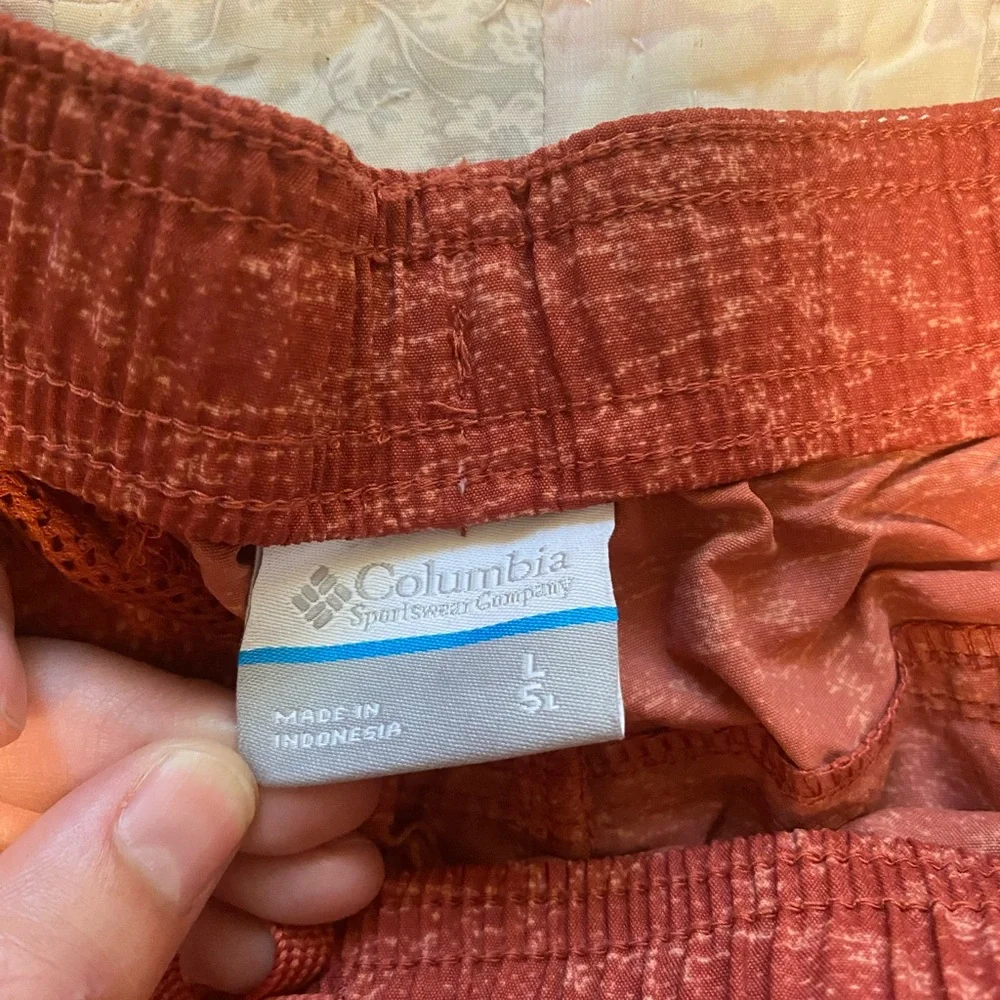 Columbia PFG Womens Shorts Burnt Orange Heathered Athletic Hiking‎ Size L